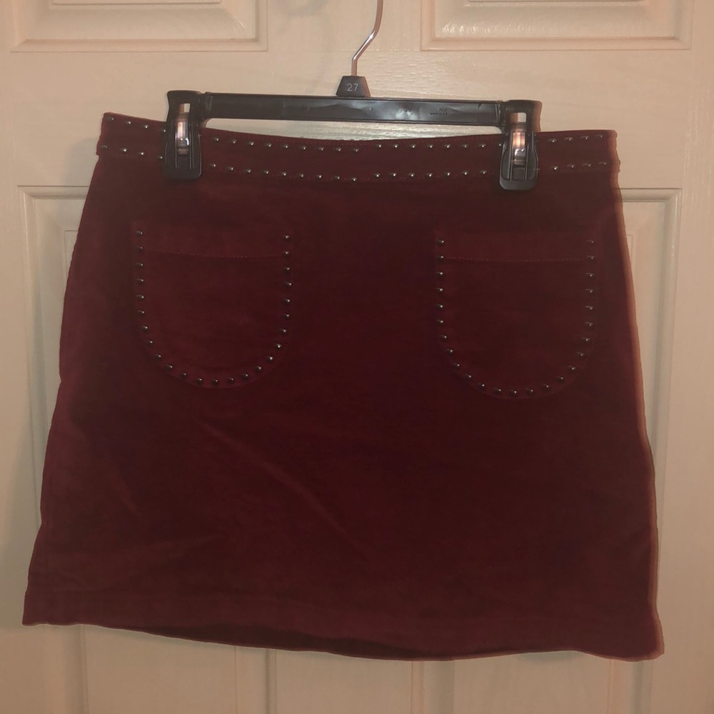 Suede mini skirt